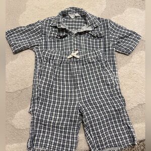 Plaid Short Sleeve Shirt and Shorts Set
